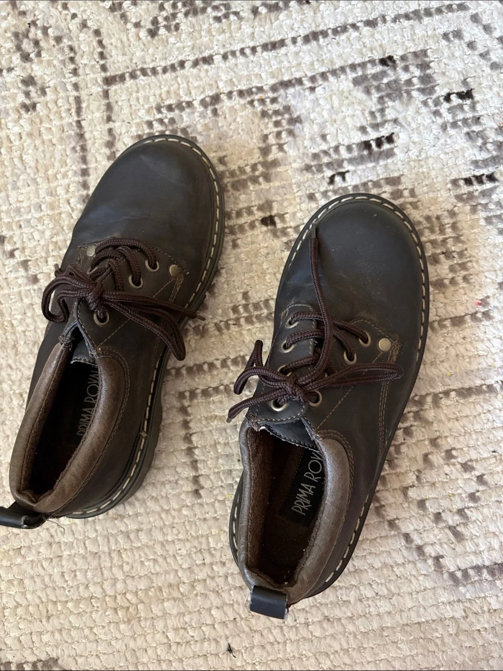 Prima Royale Vintage Y2K Chunky Brown Leather Oxford Shoes